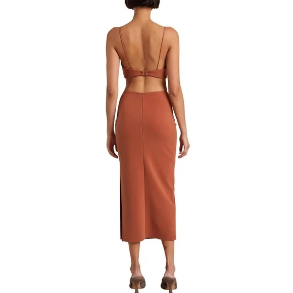 Bec + Bridge Alba Cut Out Midi Dress in Terracotta Size 6/XS - Picture 2 of 5